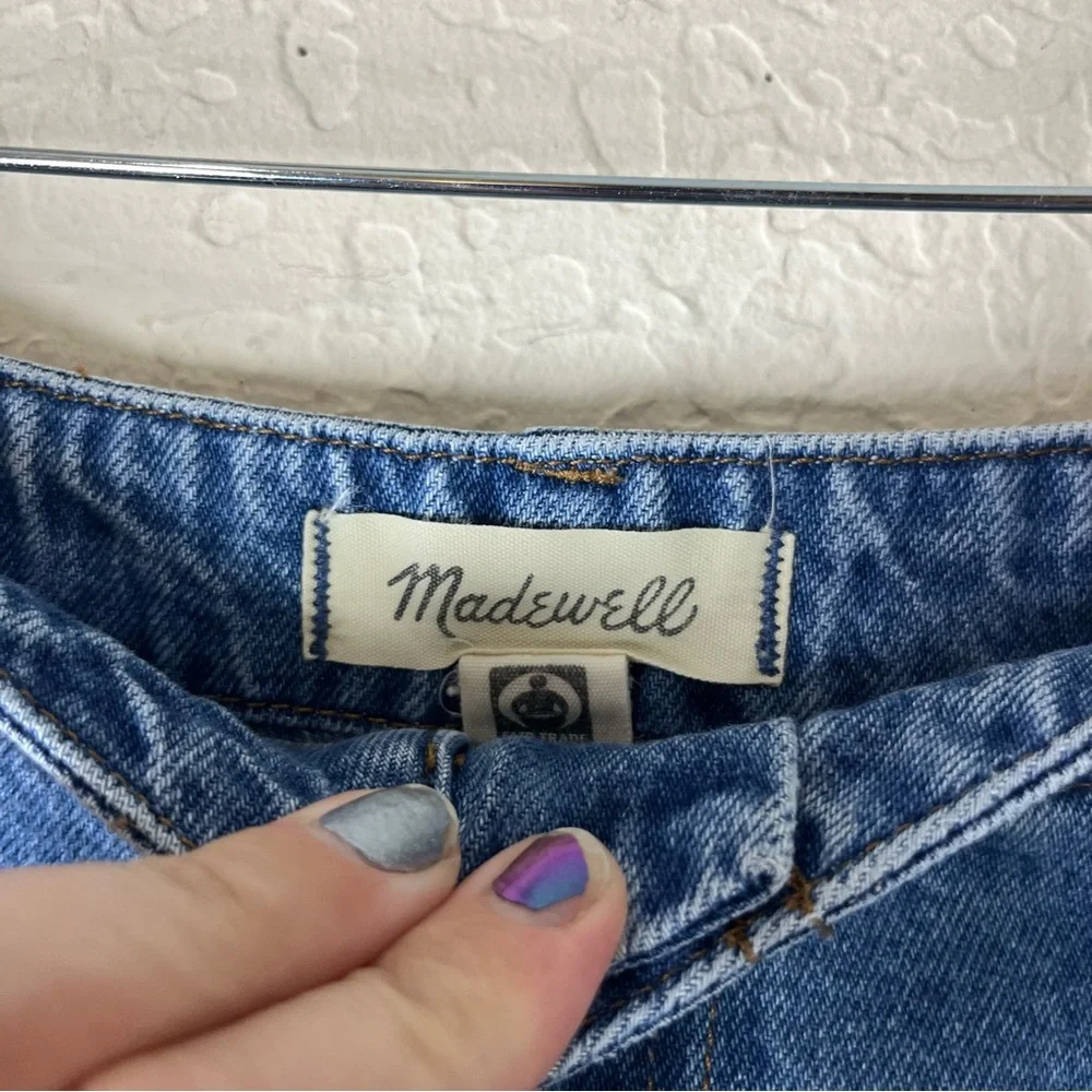 Madewell Wide Sweep Denim Trousers in Rigid Java Wash 100% Cotton - Picture 13 of 15